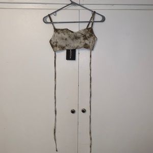 "Pretty little thing" sage green wrap crop top